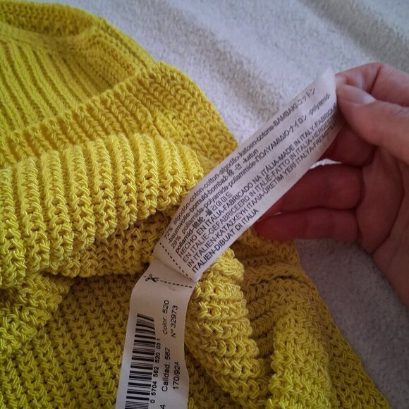 Massimo Dutti Women's Size Medium Made in Italy Bright Yellow Knit Tank Top - Picture 5 of 11